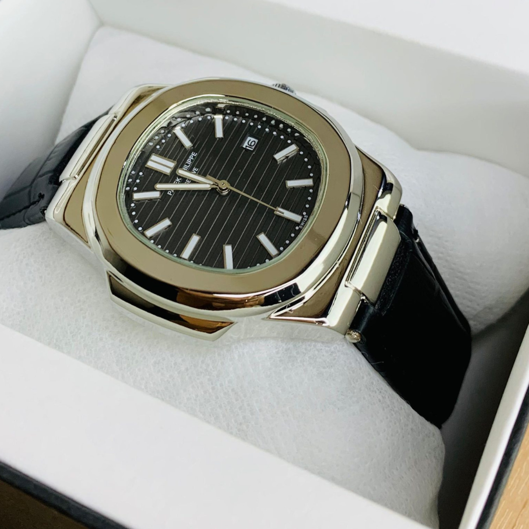 Patek Philippe Nautilus – Black Leather Strap