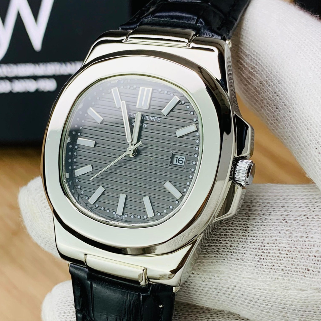Patek Philippe Nautilus – Black Leather Strap