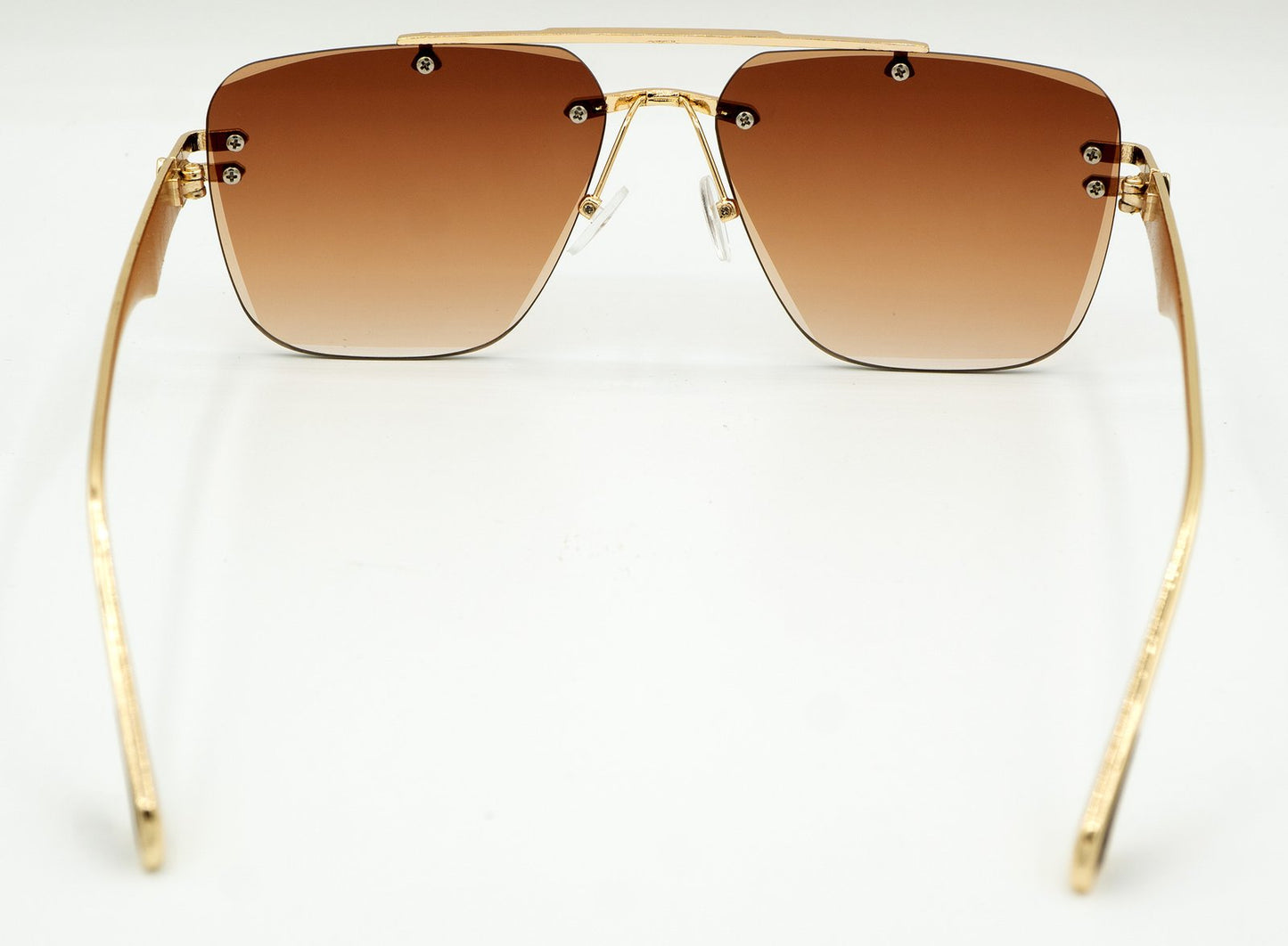 Spring Unisex European American Style Rimless Sunglasses Gradient Lens Metal Frame Sun Protection Eyewear