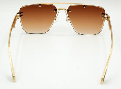 Spring Unisex European American Style Rimless Sunglasses Gradient Lens Metal Frame Sun Protection Eyewear